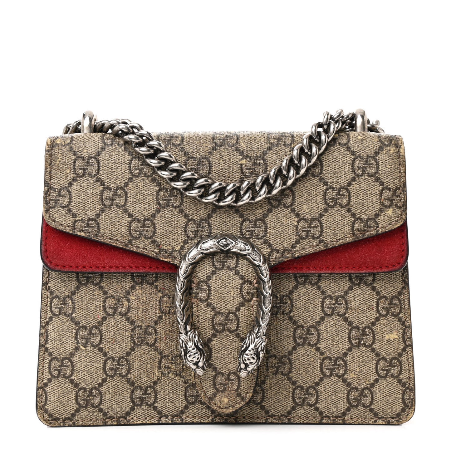 GG Supreme Monogram Mini Dionysus Shoulder Bag Hibiscus Red