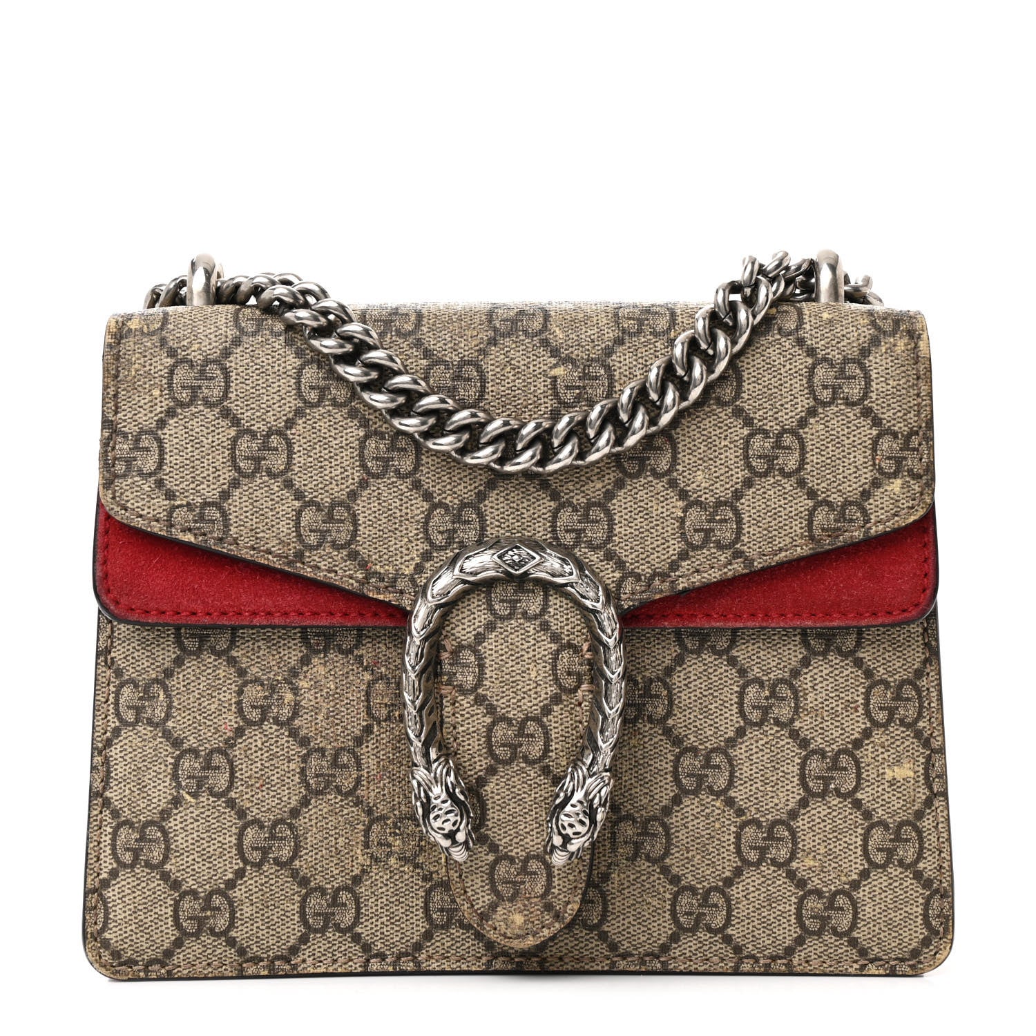 Gucci GG Supreme Monogram Mini Dionysus Shoulder Bag Hibiscus Red 1 of 13