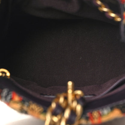 Chanel Tweed Quilted Small CC Chain Bucket Backpack Orange Multicolor 5 of 12