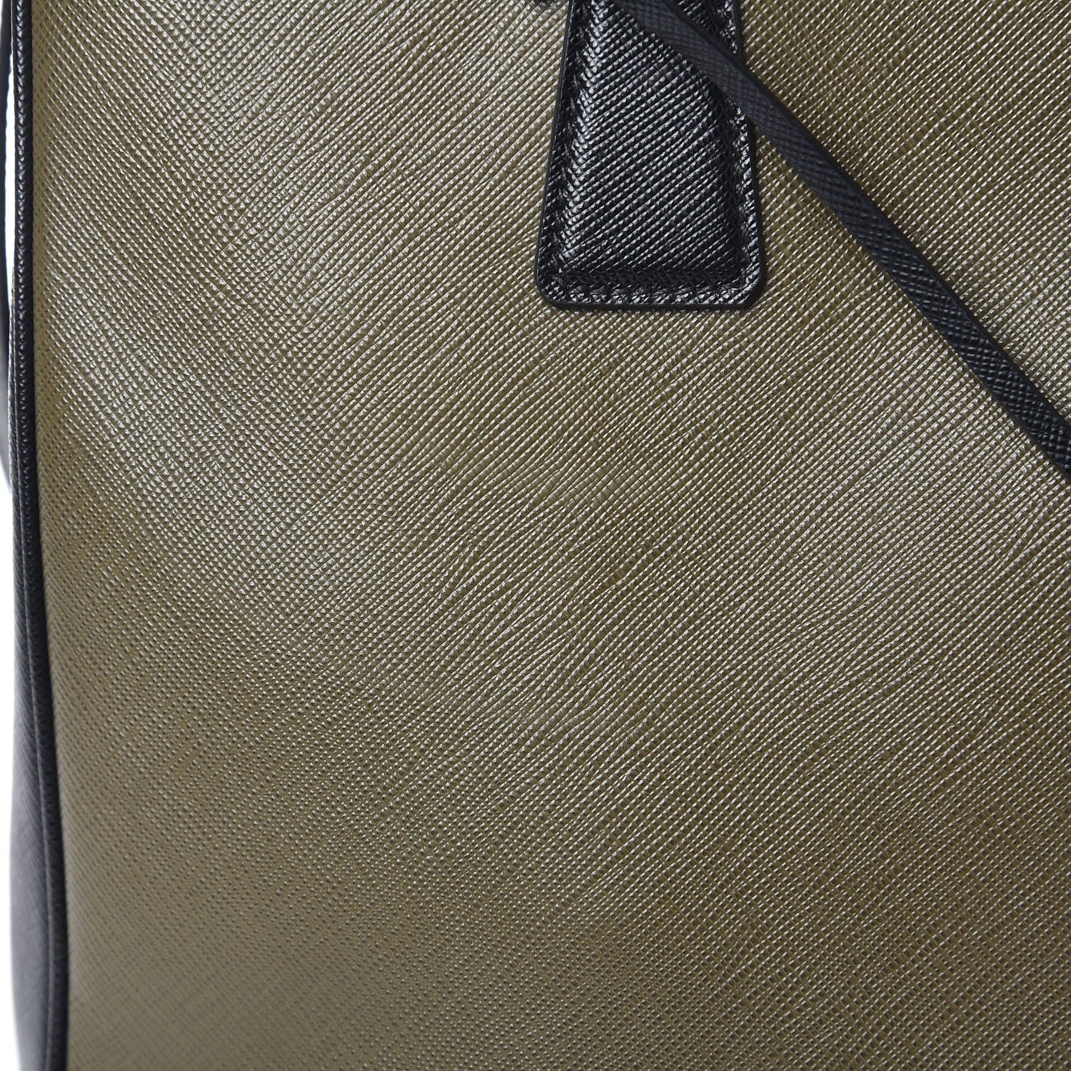 Prada Saffiano Lux Bi-Color Medium Tote Militare Black 13 of 13
