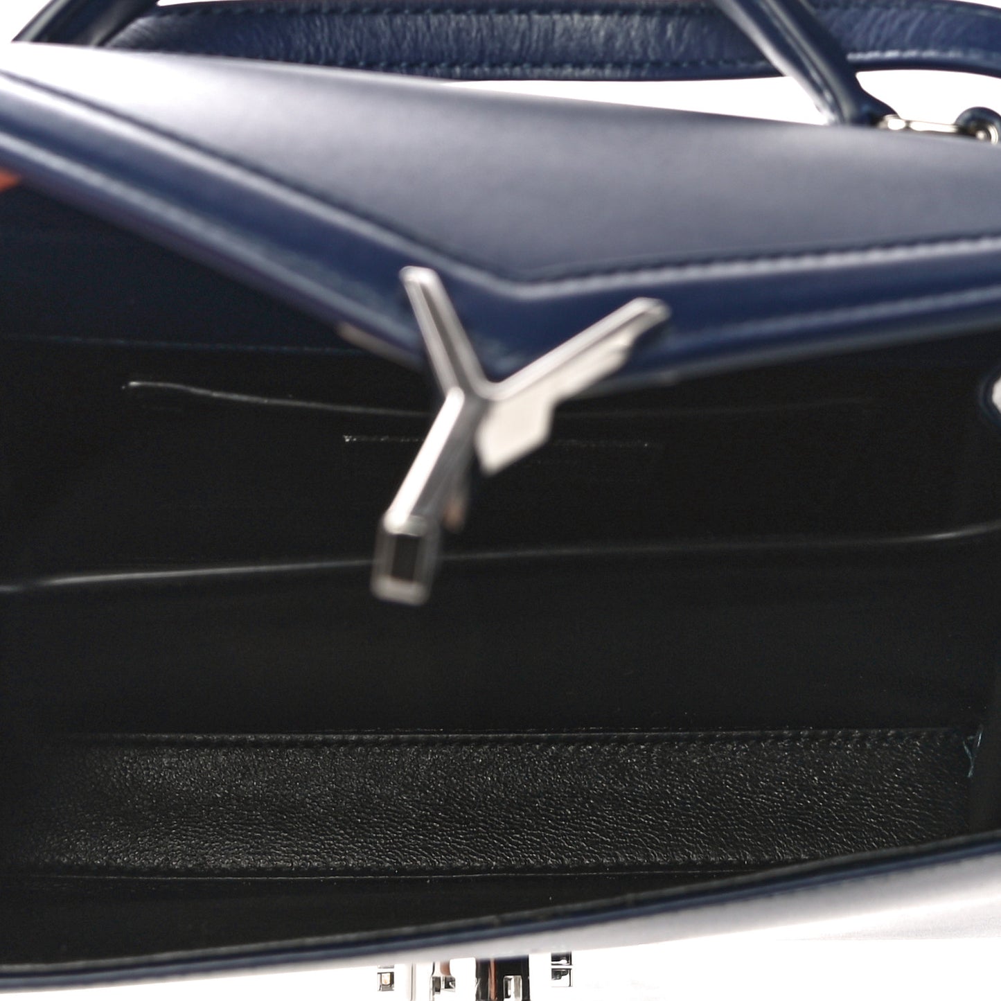 Calfskin Monogram Mini Cassandra Top Handle Bag Blue