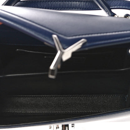 Saint Laurent Calfskin Monogram Mini Cassandra Top Handle Bag Blue 7 of 9