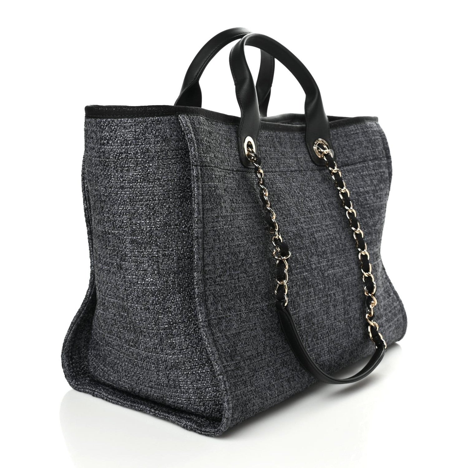 Chanel Lurex Boucle Medium Deauville Tote Black 3 of 10