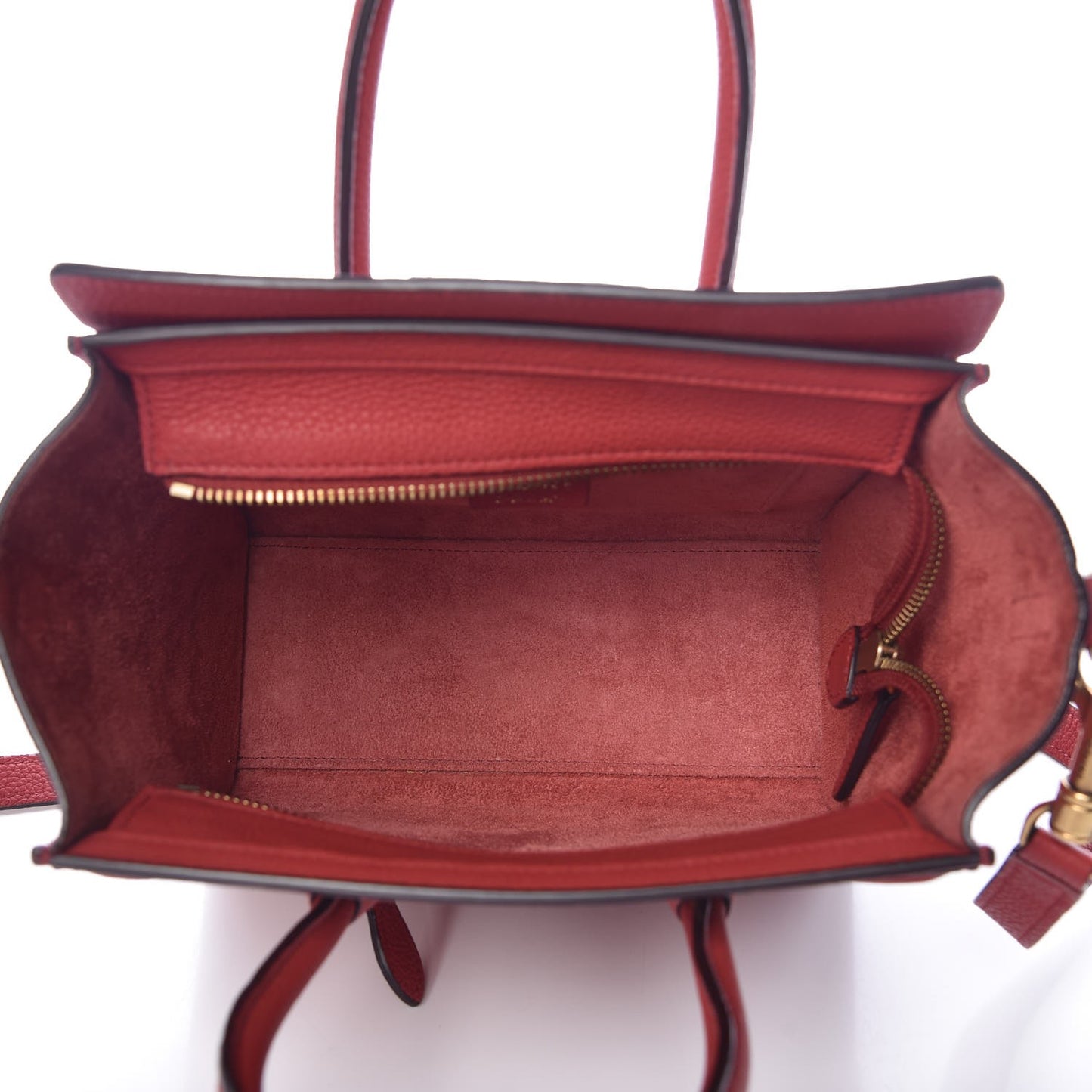 Drummed Calfskin Nano Luggage Coquelicot
