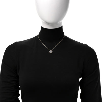 Van Cleef & Arpels 18K Yellow Gold Black Onyx Vintage Alhambra Pendant Necklace 2 of 6