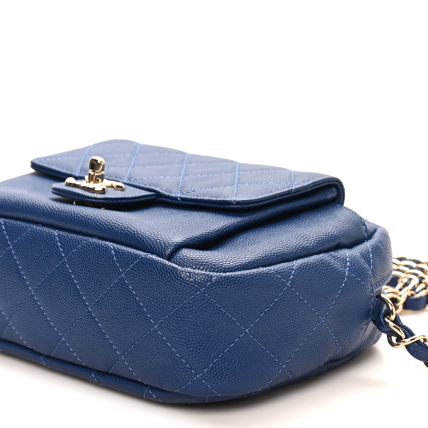 Chanel Caviar Quilted CC Day Camera Case Blue 10 of 10