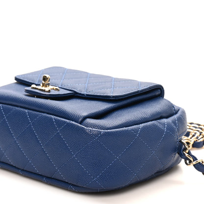 Chanel Caviar Quilted CC Day Camera Case Blue 10 of 10