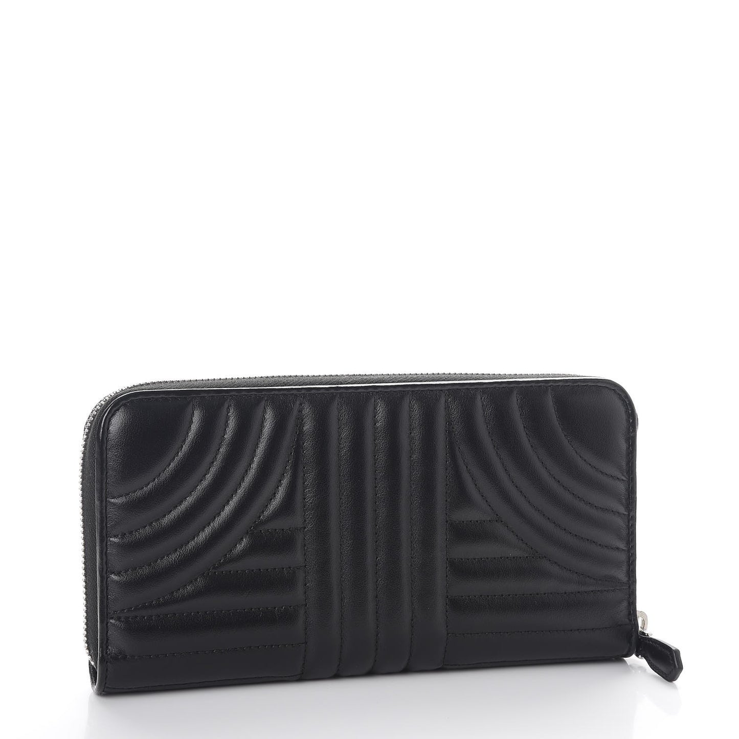 Soft Calfskin Diagramme Zip Around Wallet Black