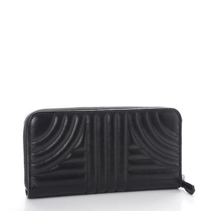 Prada Soft Calfskin Diagramme Zip Around Wallet Black 3 of 8