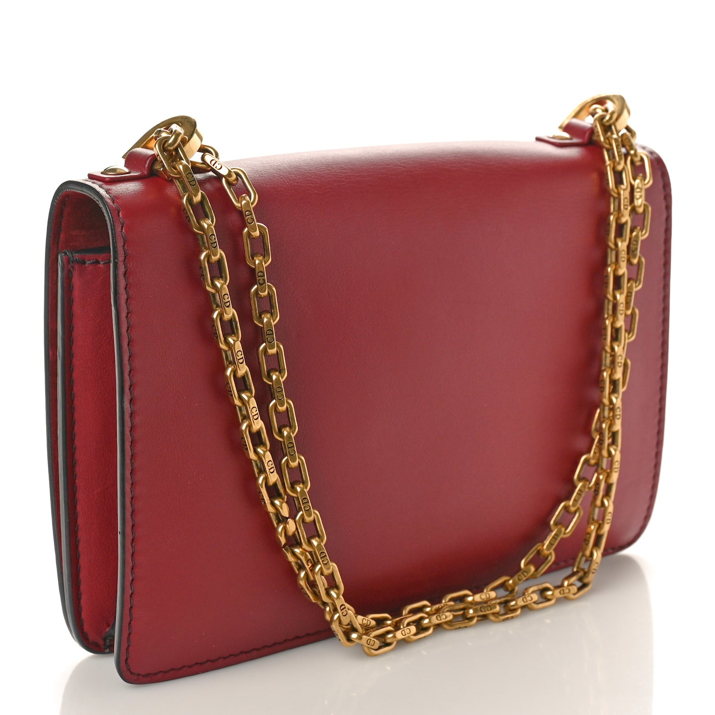 Calfskin J'Adior Chain Flap Bag Red