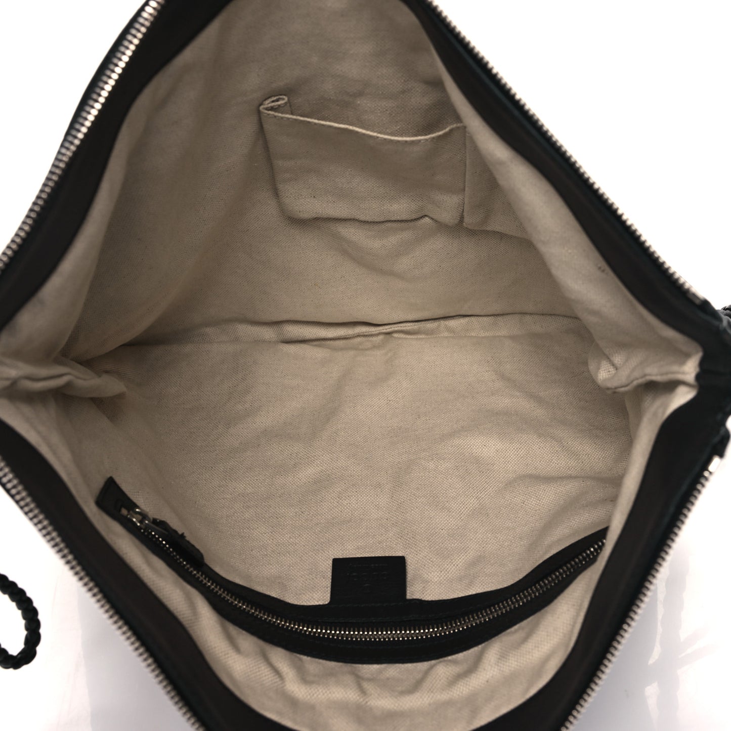 Deerskin Interlocking G Braided Messenger Bag Black