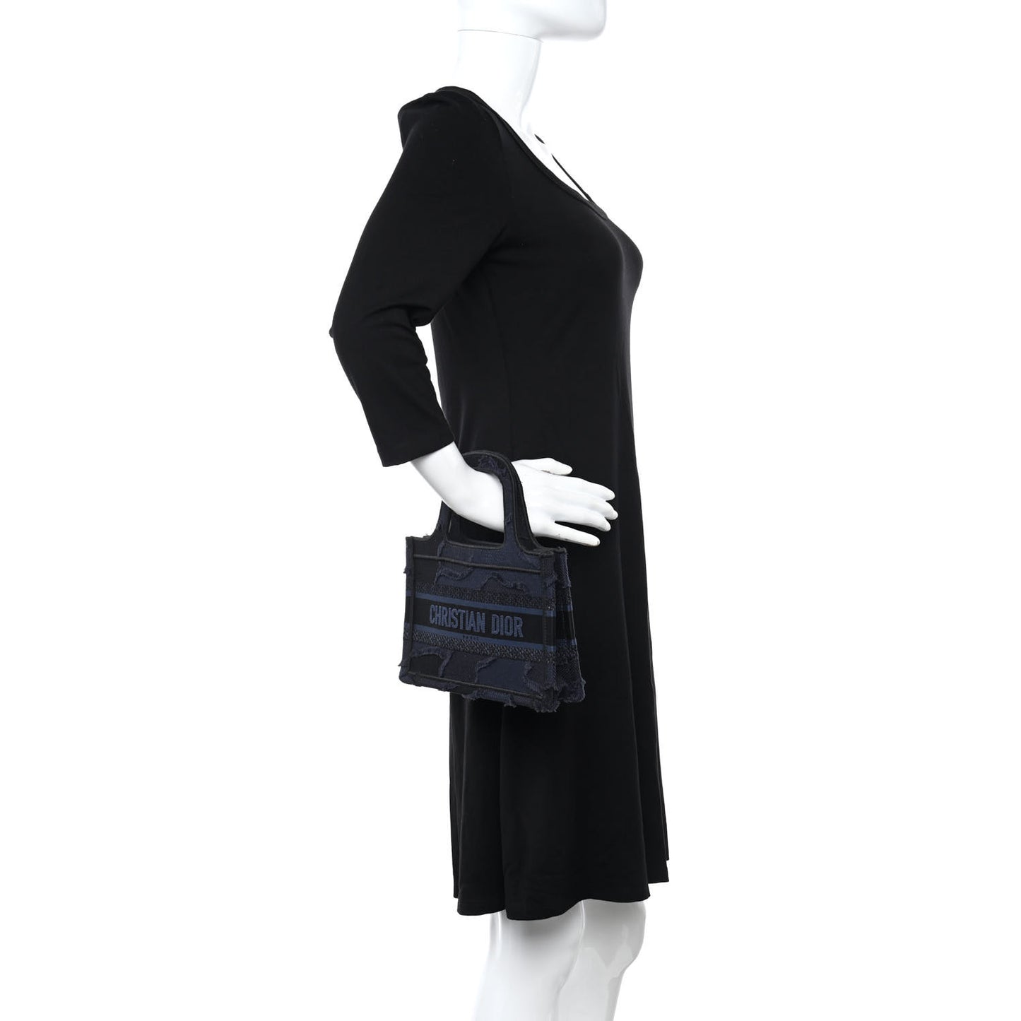 Canvas Embroidered Camouflage Mini Book Tote Blue