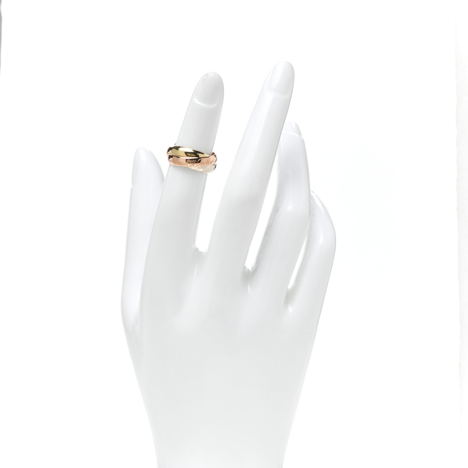 Cartier 18K Pink Yellow White Gold Classic Les Must De Cartier Trinity Ring 46 3.75 2 of 5