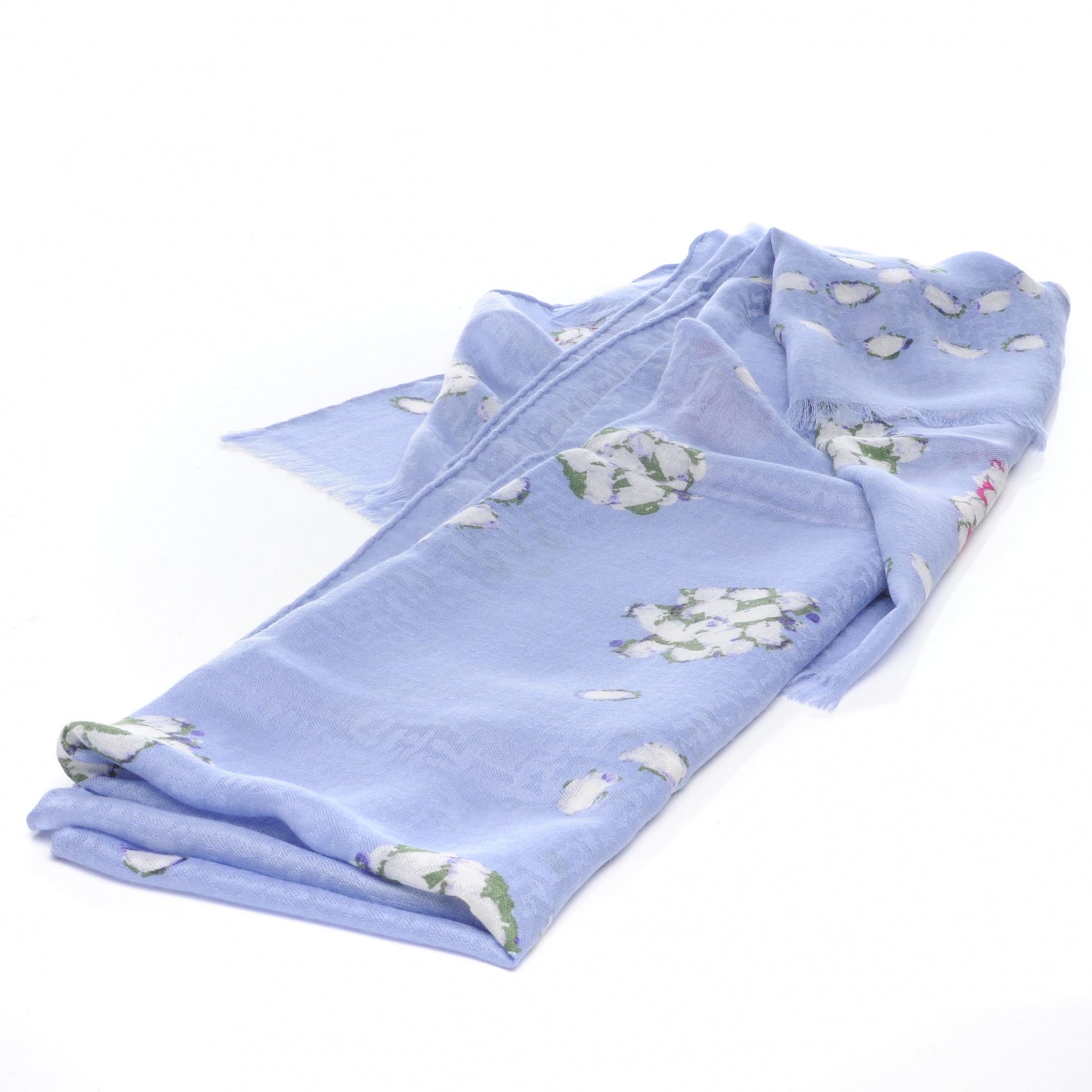 Chanel Cashmere Silk Camellia Scarf Shawl 3 of 9