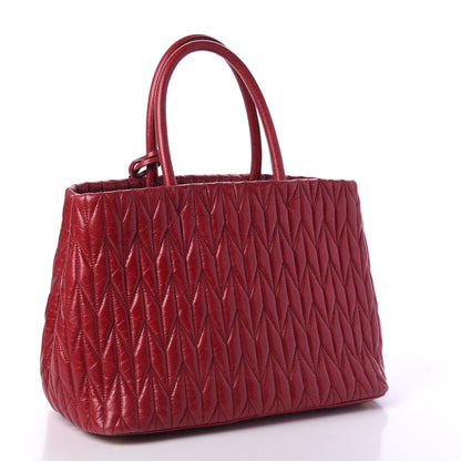 Miu Miu Nappa Matelasse Bow Tote Fuoco 3 of 9