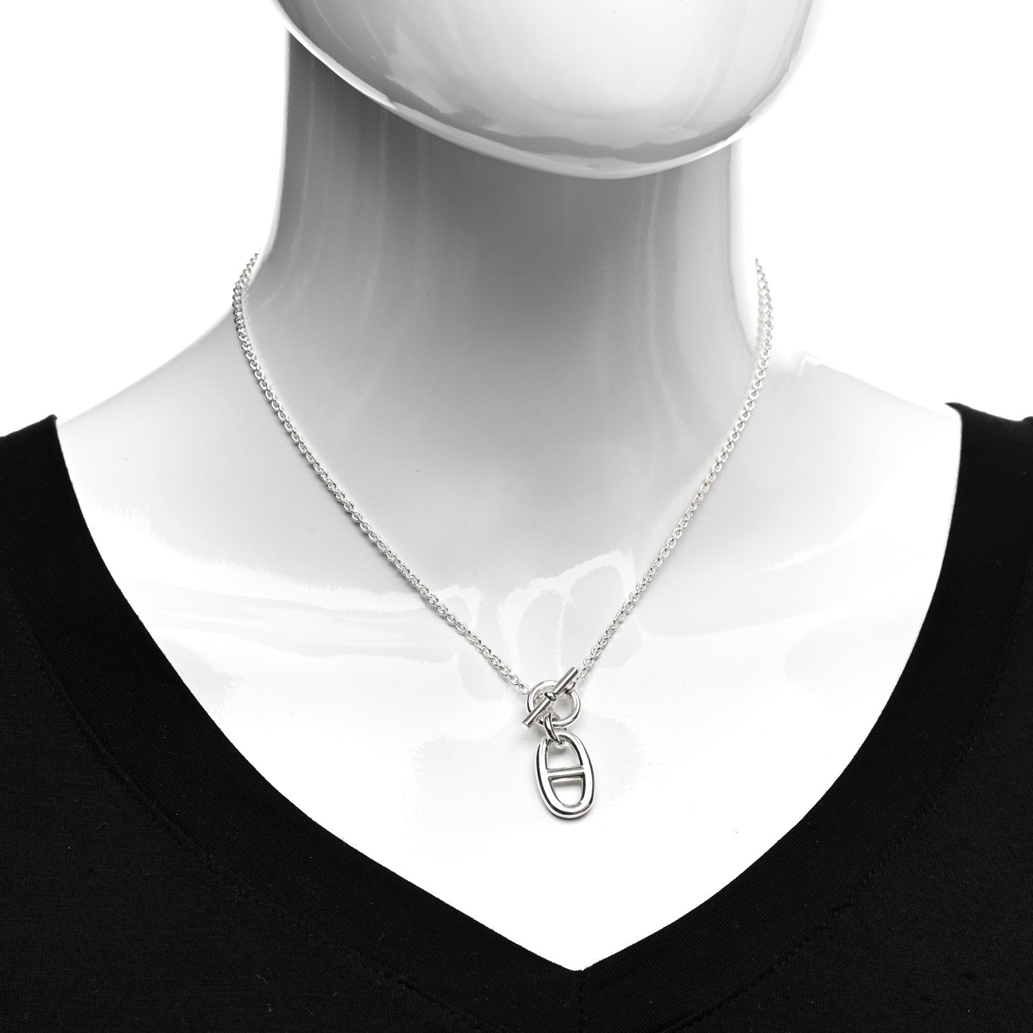 Hermes Sterling Silver Amulette Chaine d'Ancre Necklace 2 of 5