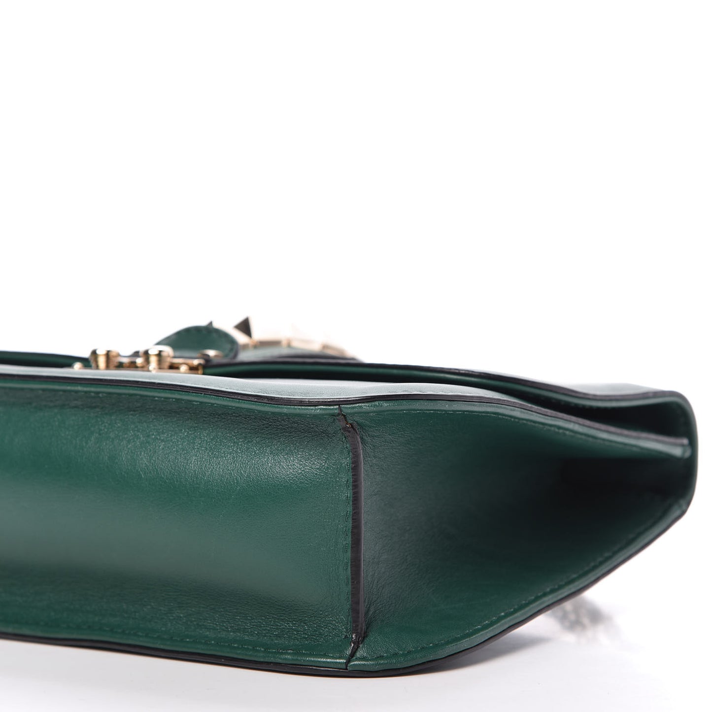 Vitello Medium Glam Lock Rockstud Flap Smeraldo