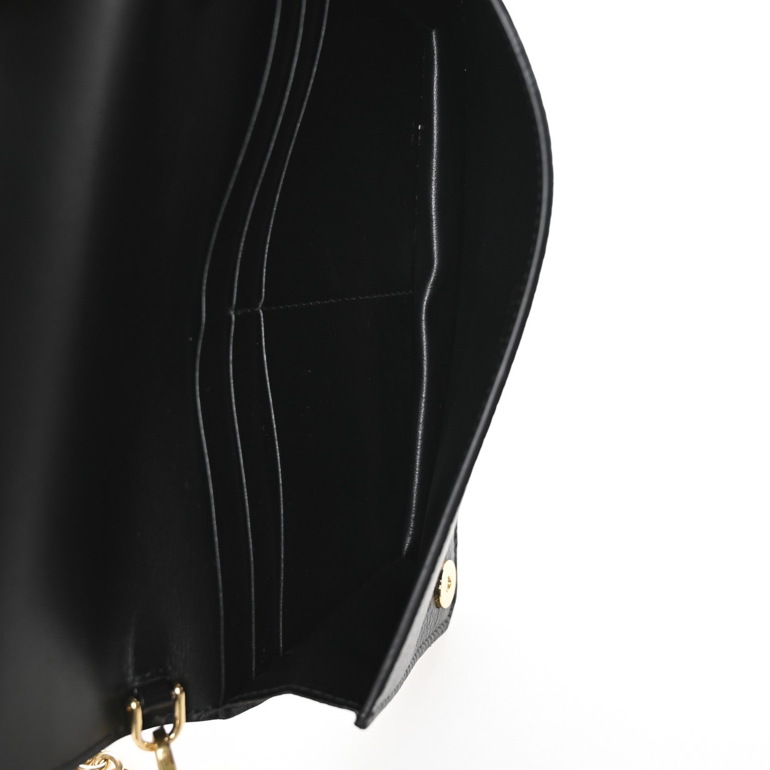 Prada Vitello Daino Metal Chain Wallet Black 4 of 11