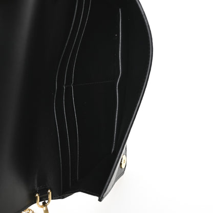 Prada Vitello Daino Metal Chain Wallet Black 4 of 11