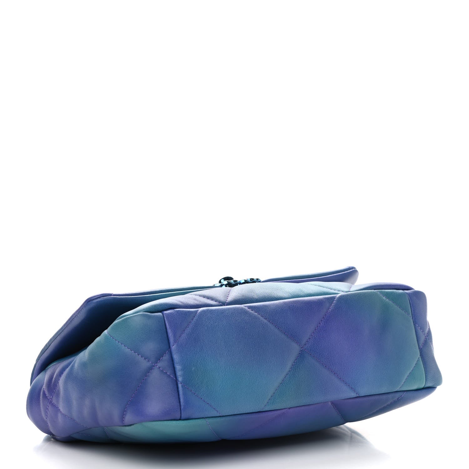 Chanel Tie Dye Calfskin Quilted Medium Chanel 19 Flap Blue Purple 4 of 9