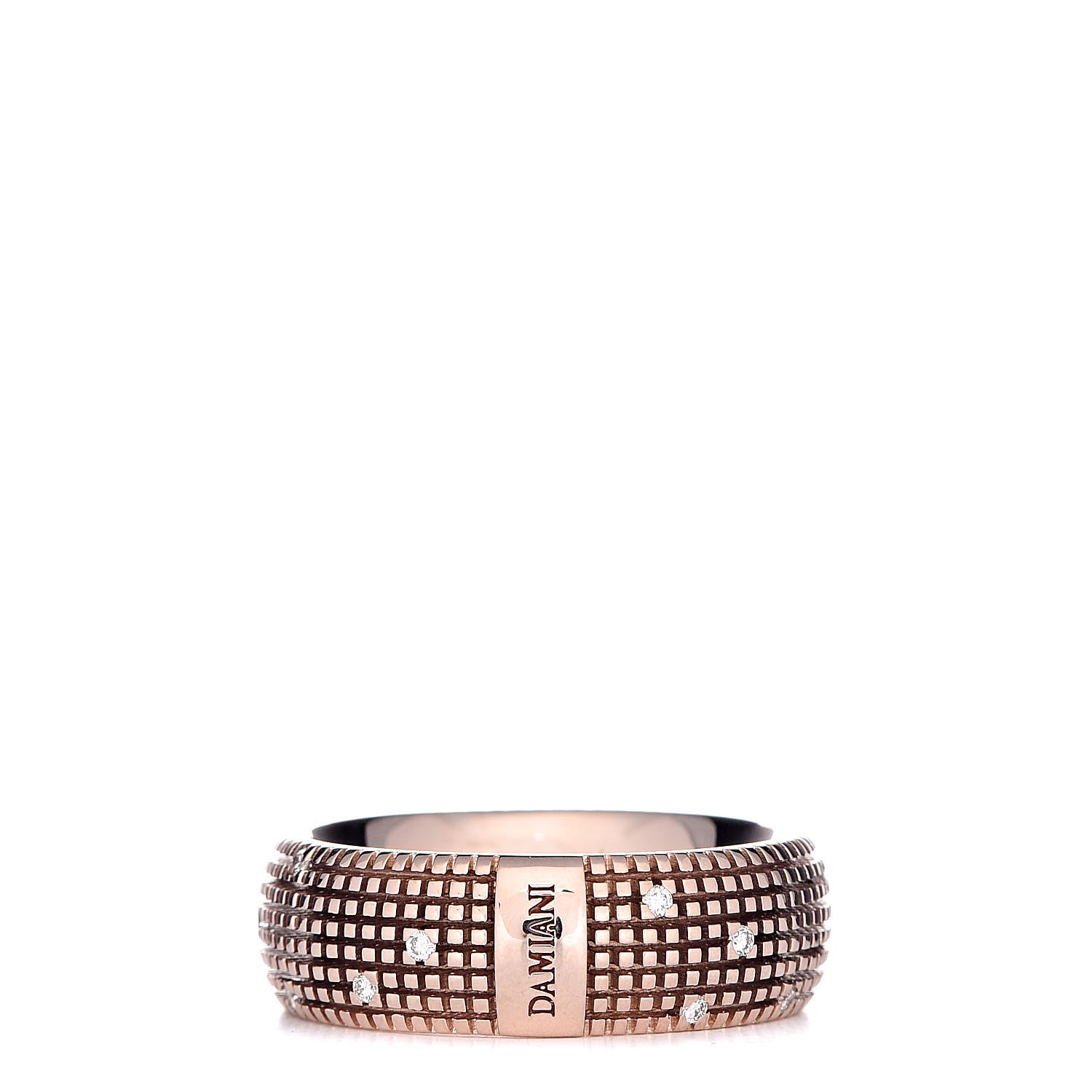 Damiani 18K Pink Gold Diamond 7.5mm Metropolitan Band Ring 57 8 3 of 6