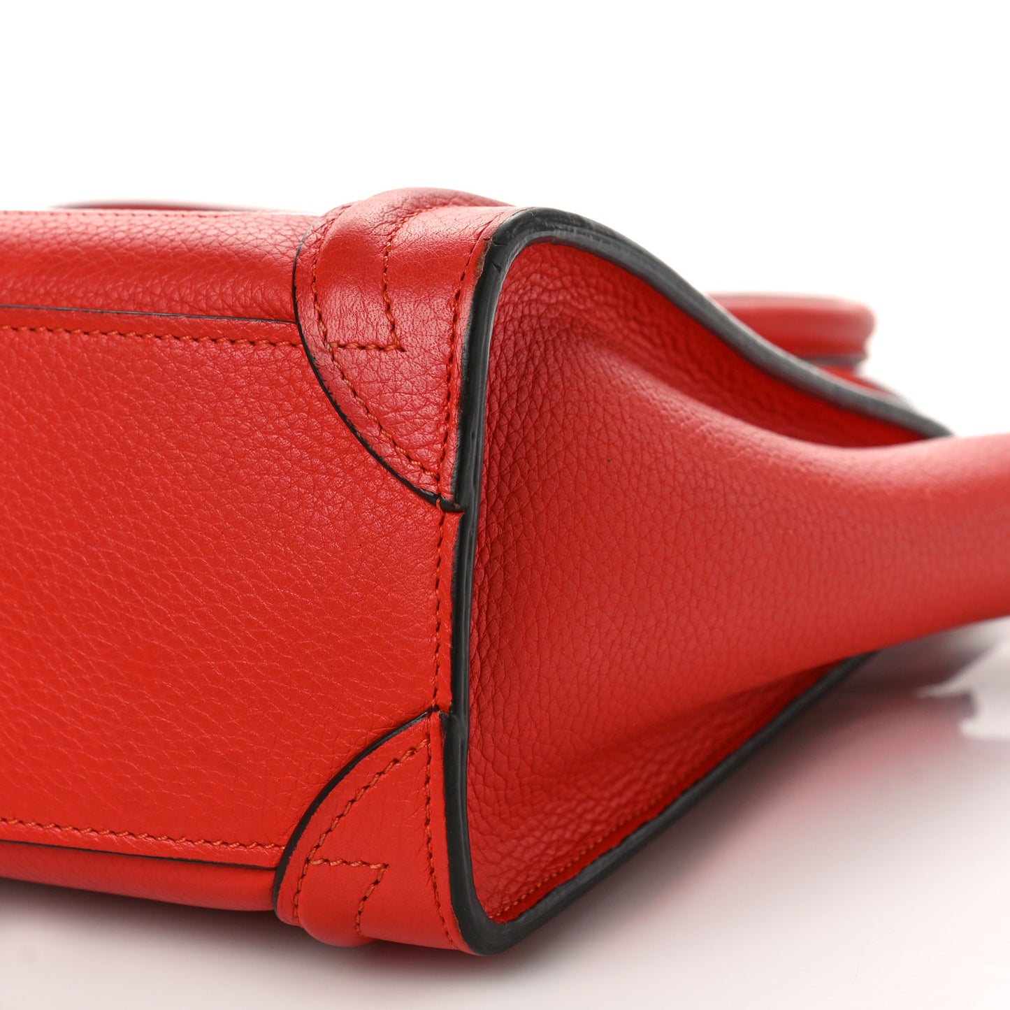 Drummed Calfskin Nano Luggage Coquelicot