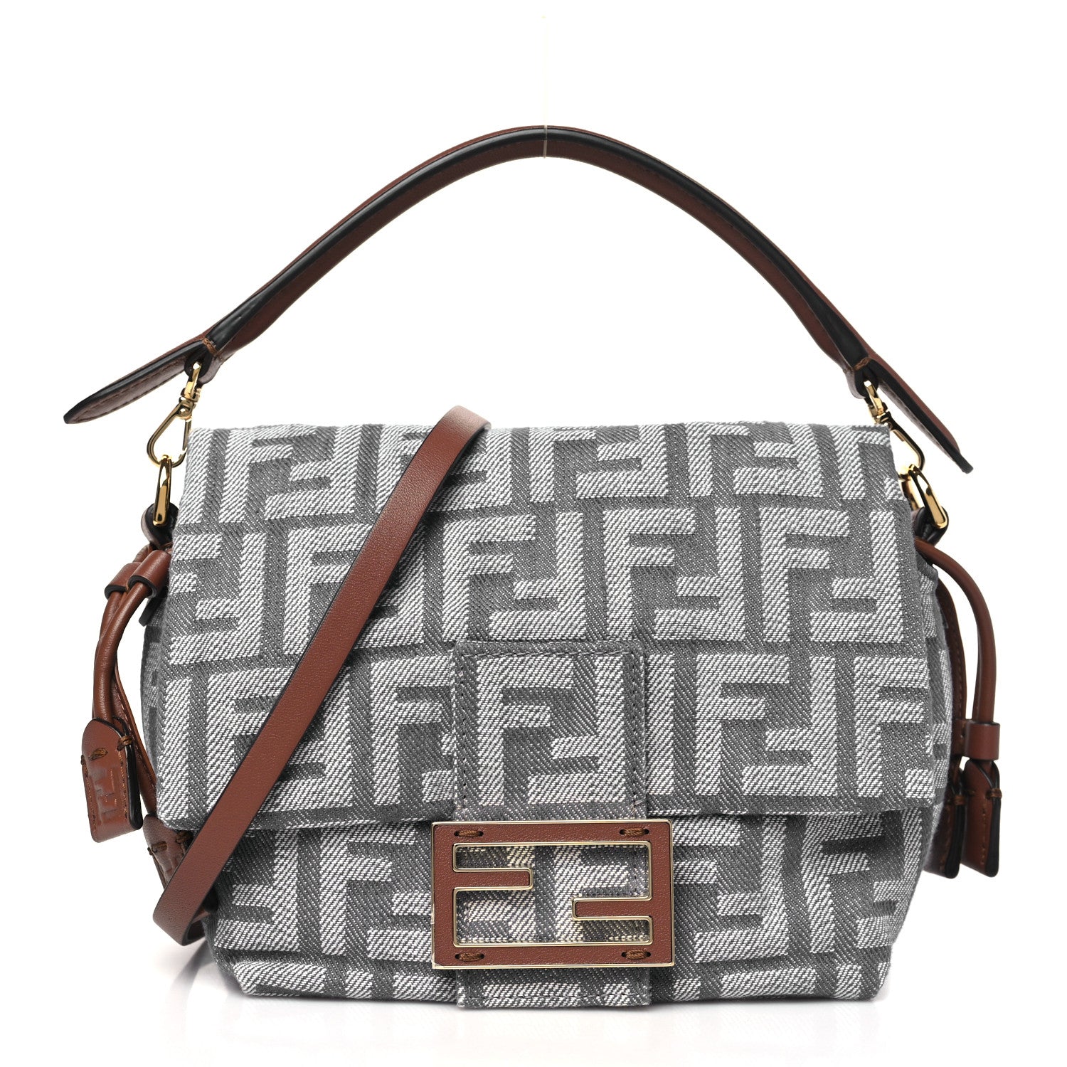 Fendi Denim Small Mamma Baguette Blue 1 of 10