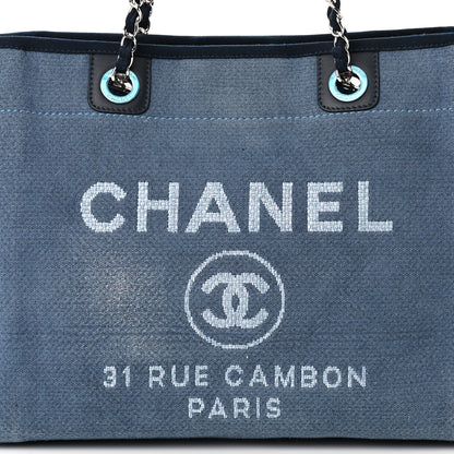 Chanel Canvas Small Deauville Tote Blue 8 of 10