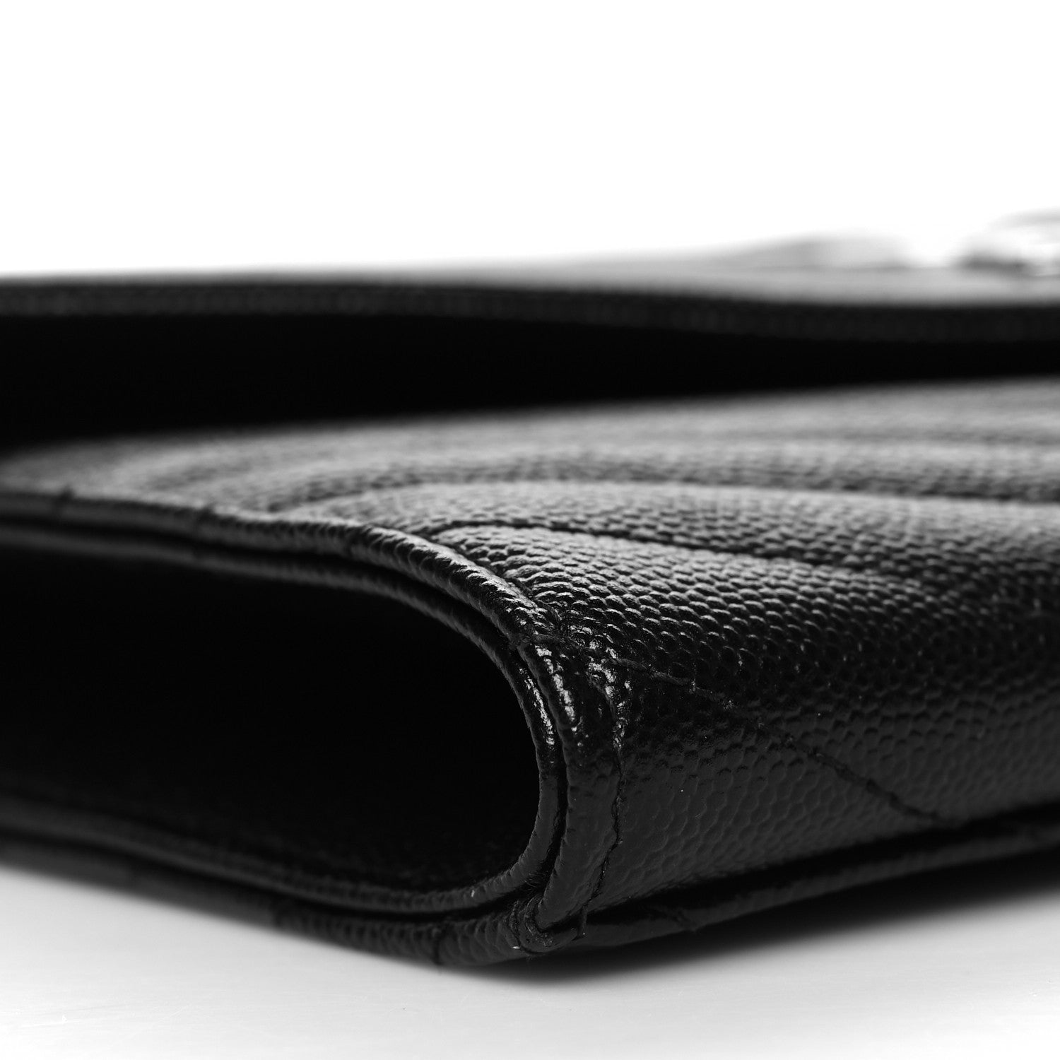 Saint Laurent Grain De Poudre Matelasse Chevron Monogram Envelope Clutch Black 9 of 12