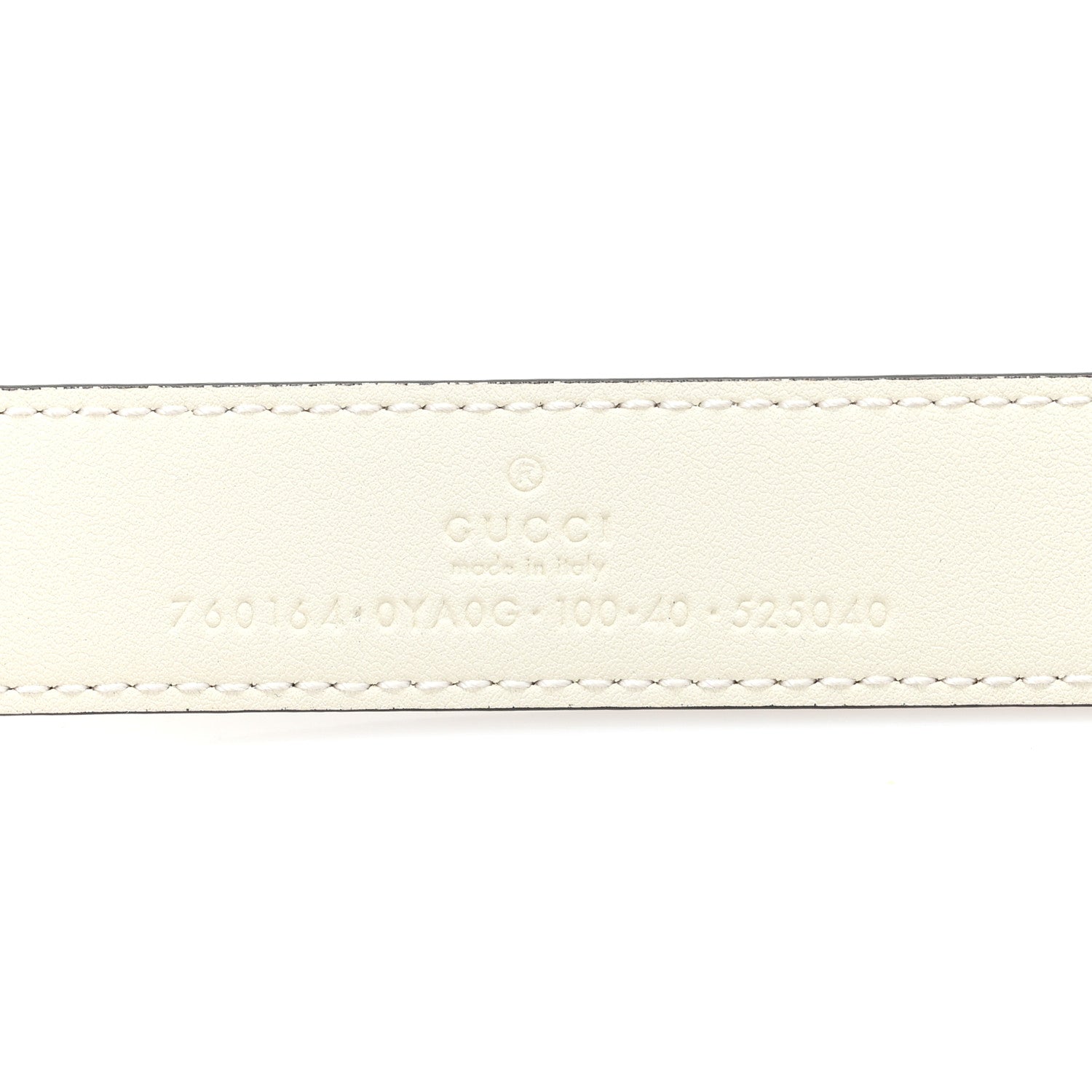 Gucci Plutone Calfskin Round Interlocking G Belt  100 40 Mystic White 3 of 4