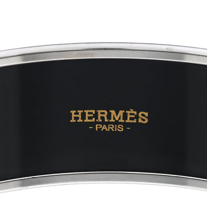 Hermes Enamel Printed Colliers de Chiens Wide Bracelet 70 Bleu 4 of 5