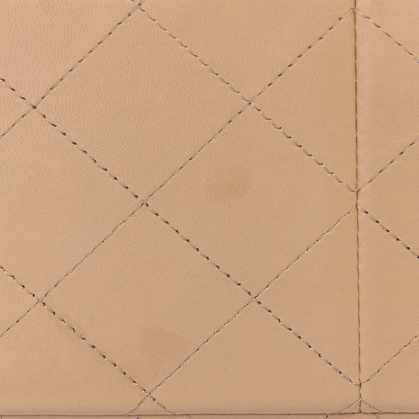 Lambskin Quilted Jumbo Double Flap Dark Beige