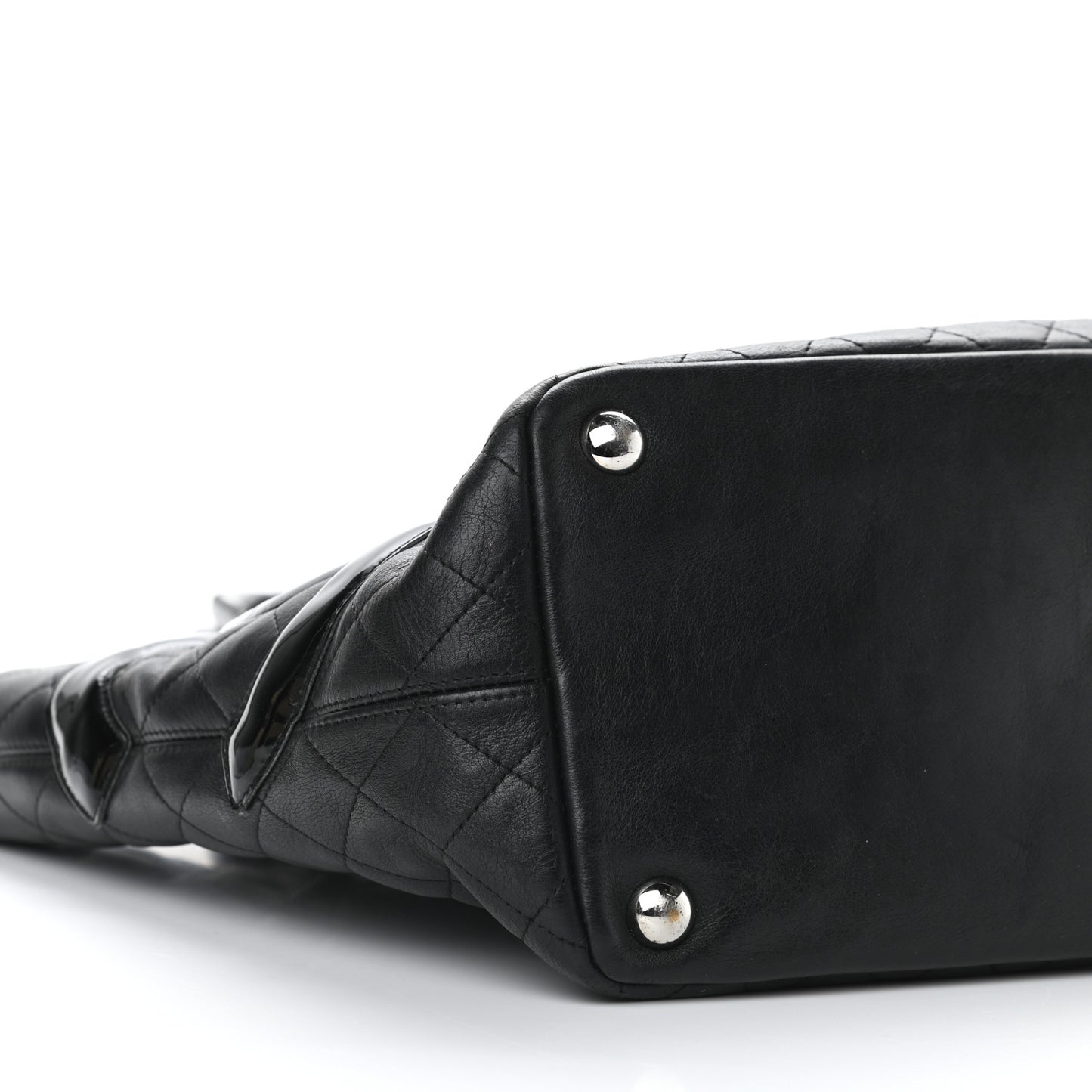 Calfskin Quilted Large Cambon Tote Black