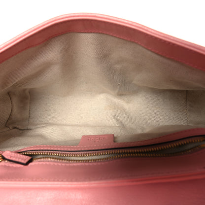 Gucci Azalea Calfskin Enamel Matelasse Diagonal Small Torchon GG Marmont Shoulder Bag New Cherry Red Wild Rose 5 of 10