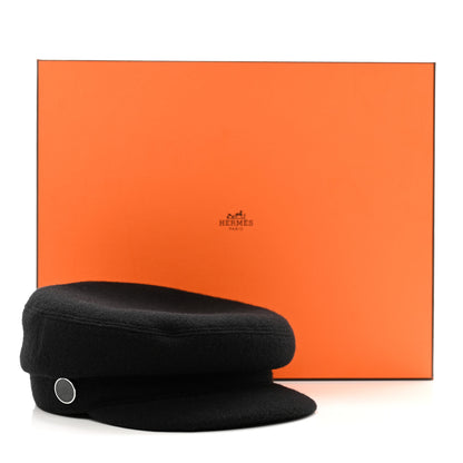 Hermes Wool Cashmere Cap 57 Black 3 of 8