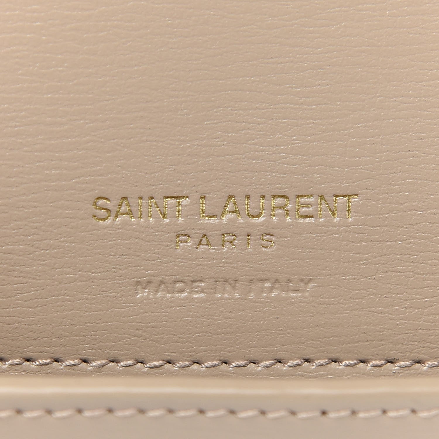 Saint Laurent Smooth Calfskin Monogram Phone Holder Crossbody Dark Beige 6 of 10