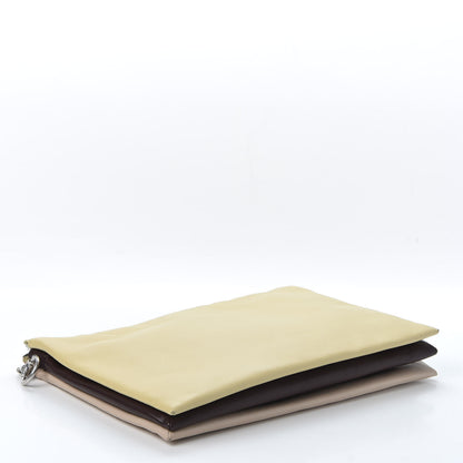Celine Lambskin Soft Trio Zipped Bag Vanilla 3 of 9