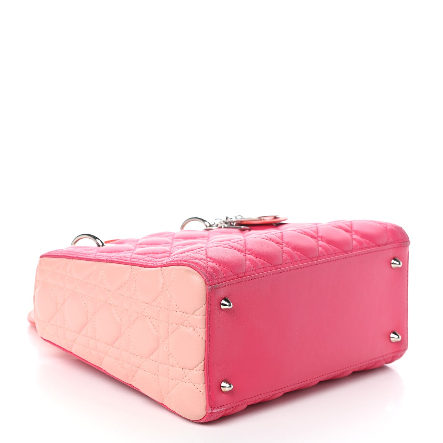 Lambskin Cannage Tri-Color Medium Lady Dior Orange Riviera Fuchsia Cosmopolitan Lipstick Natural