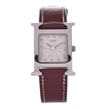 Hermes Stainless Steel Epsom 21mm Heure H Hour Quartz Watch Brique 1 of 8