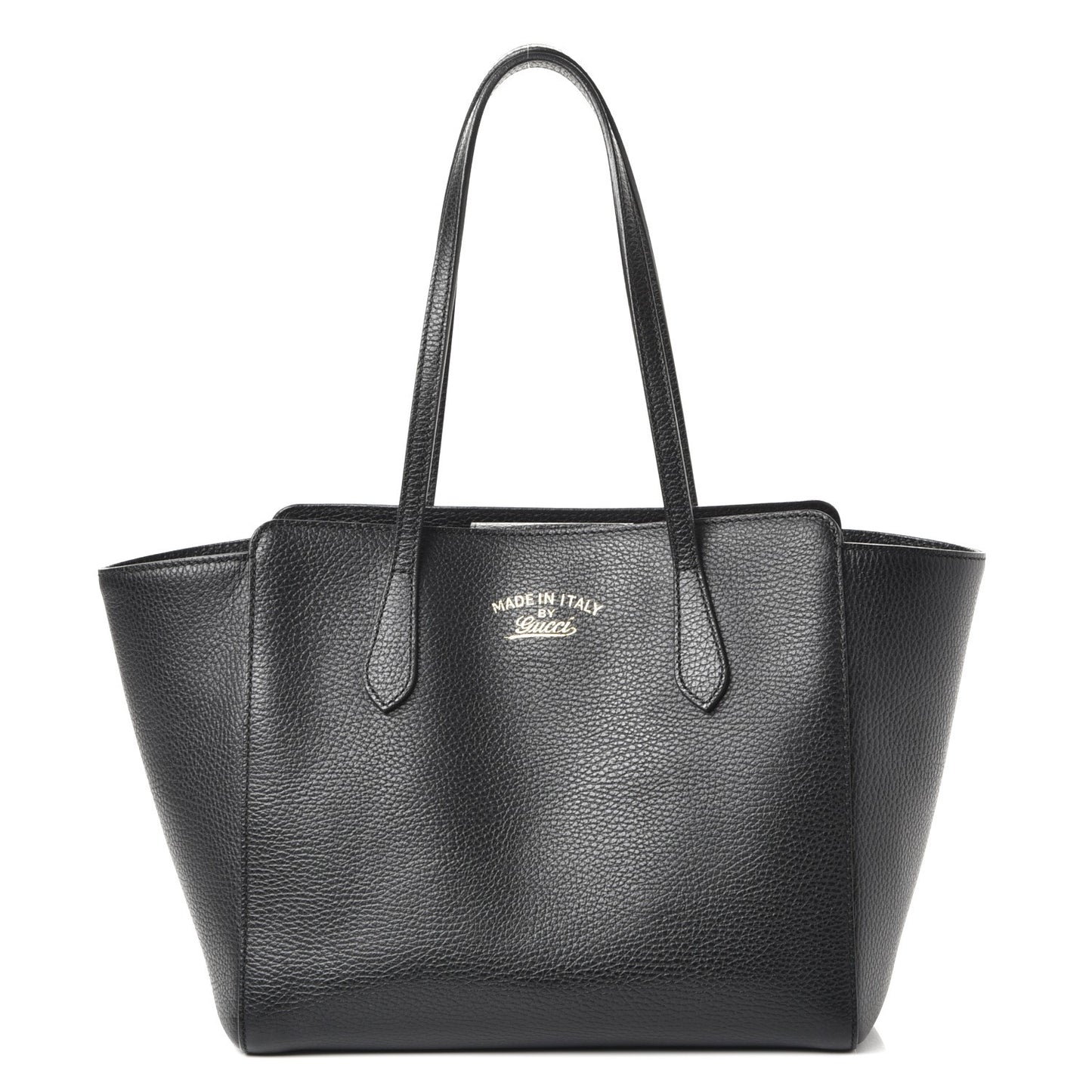 Pebbled Calfskin Small Swing Tote Black