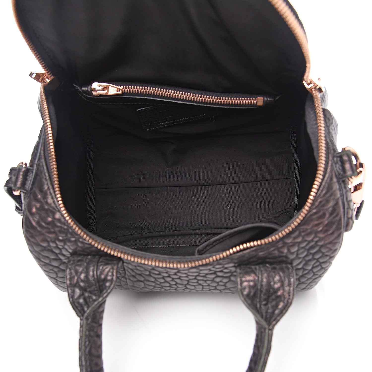 Alexander Wang Pebbled Lambskin Rockie Black Rose Gold Hardware 4 of 16