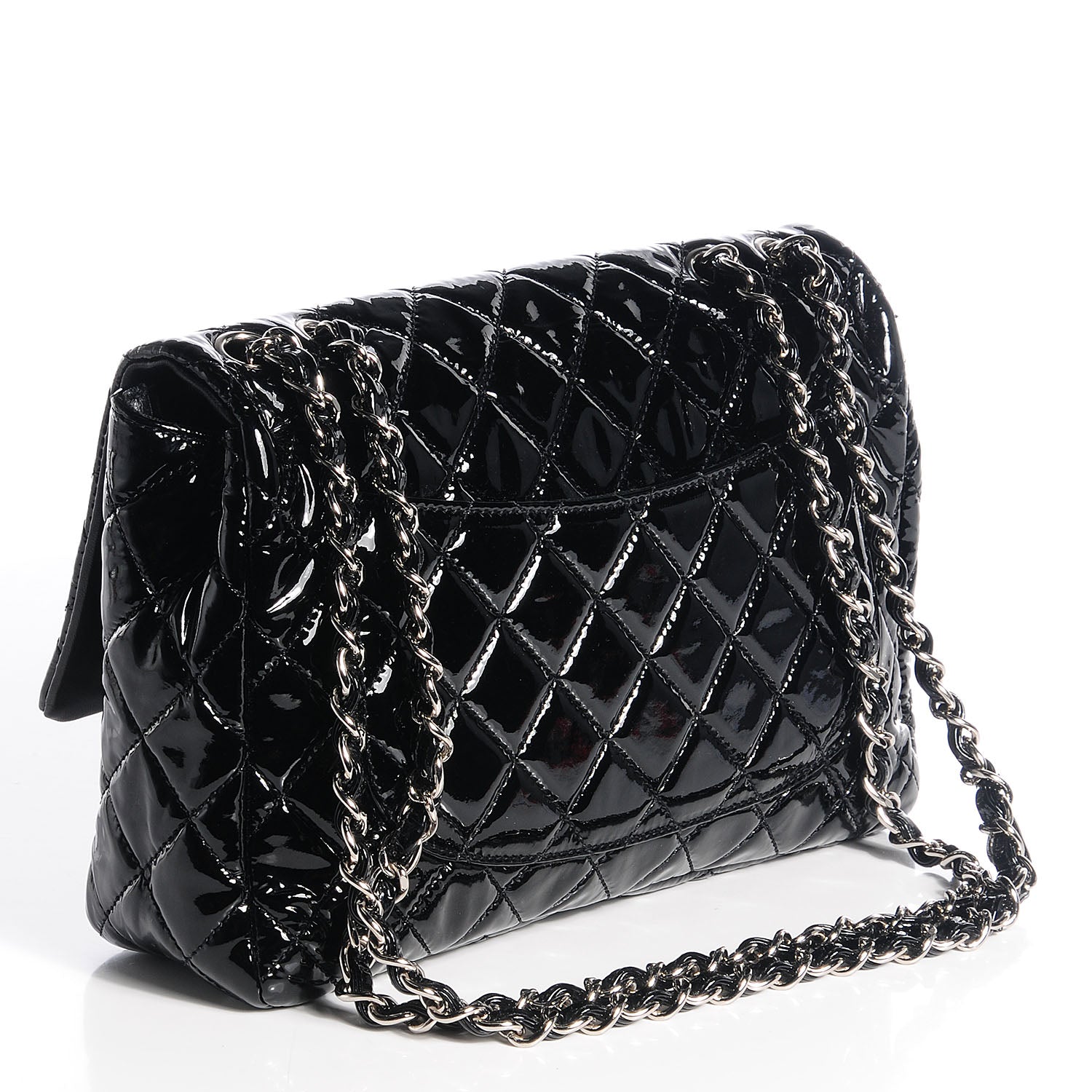 Chanel Patent Quilted Jumbo Single Flap Black 3 of 8