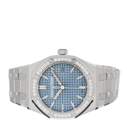 Audemars Piguet Stainless Steel Diamond 34mm Royal Oak Automatic Watch Ice Blue 77451ST.ZZ.1361ST.03 2 of 5