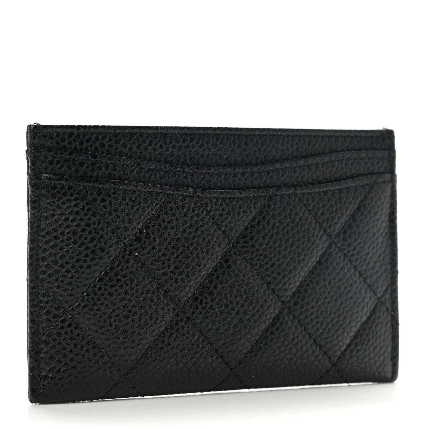Caviar Quilted Card Holder Black