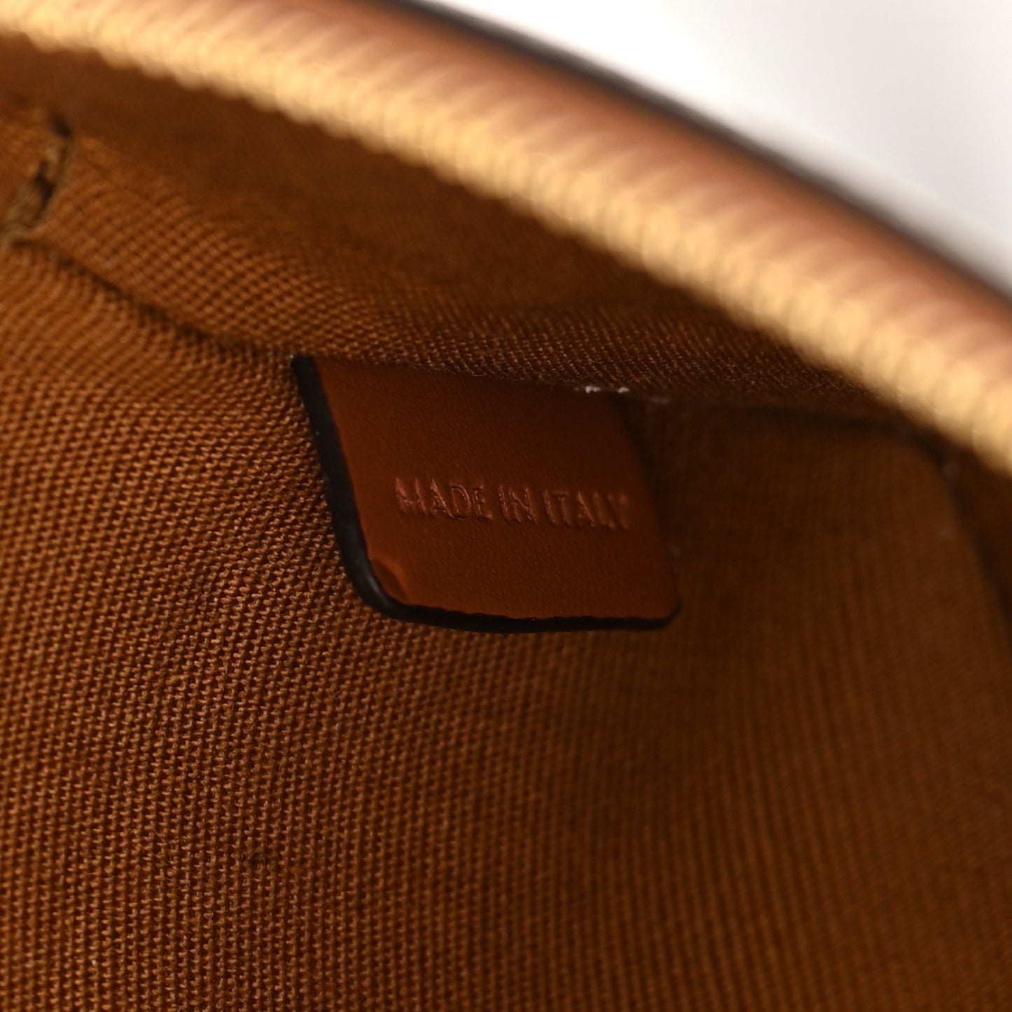 Triomphe Calfskin Long Pouch With Strap Tan