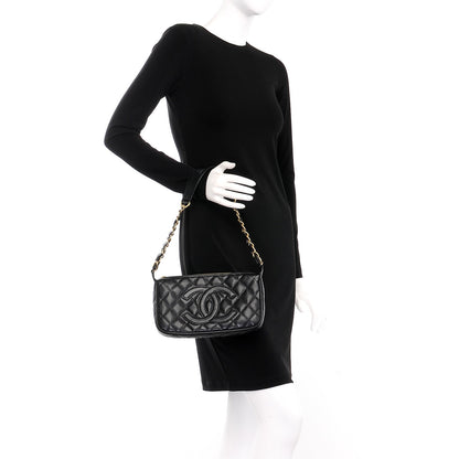 Chanel Caviar Quilted Pochette Black 2 of 8
