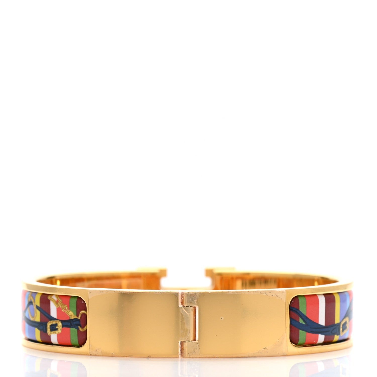 Hermes Enamel Printed Brides de Gala Bayadere Narrow Clic Clac H Bracelet PM Amazone Pop 3 of 5
