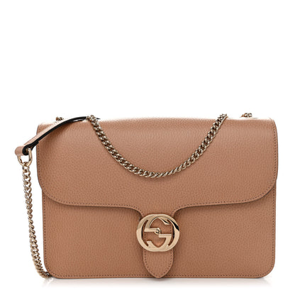 Gucci Dollar Calfskin Interlocking G Shoulder Bag Camelia 1 of 10