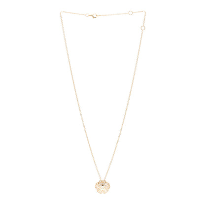 Chanel 18K Yellow Gold Diamond Bouton de Camelia Pendant Necklace 3 of 7