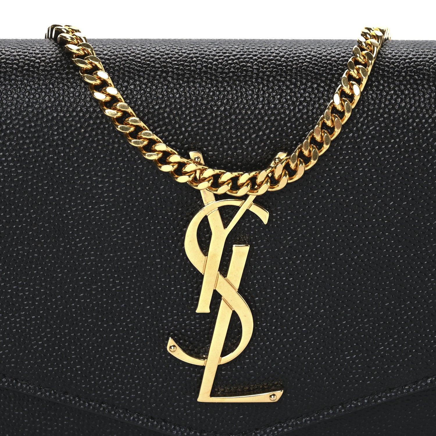 Saint Laurent Grain De Poudre Uptown Chain Wallet Black 8 of 10